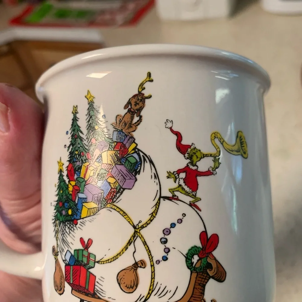Holiday Dr. Seuss The Grinch Ceramic Mug - White with Colorful Print